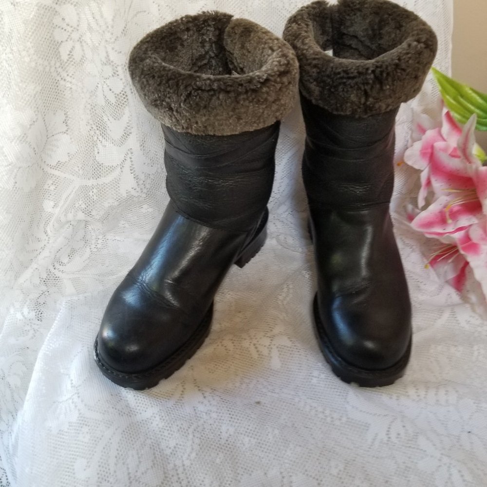 Vintage Y2K Blondo waterproof Shearling Leather Winter Boots  Size 7